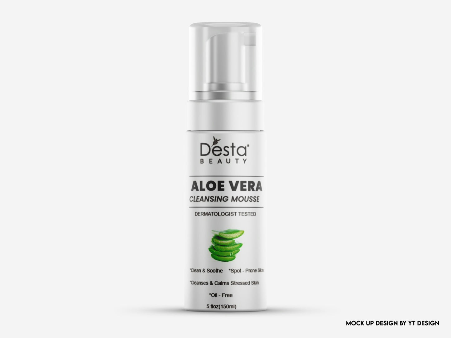 100% Vegan 2 in 1 Aloe Vera - Oil balancer, Makeup remover and Cleansing Mousse - OIL FREE