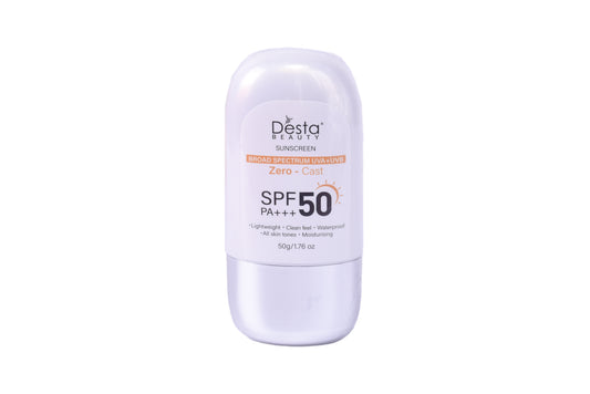☀️ SPF 50 PA+++ Zero Cast Sunscreen – Ultra-Light With Moisturising Formula