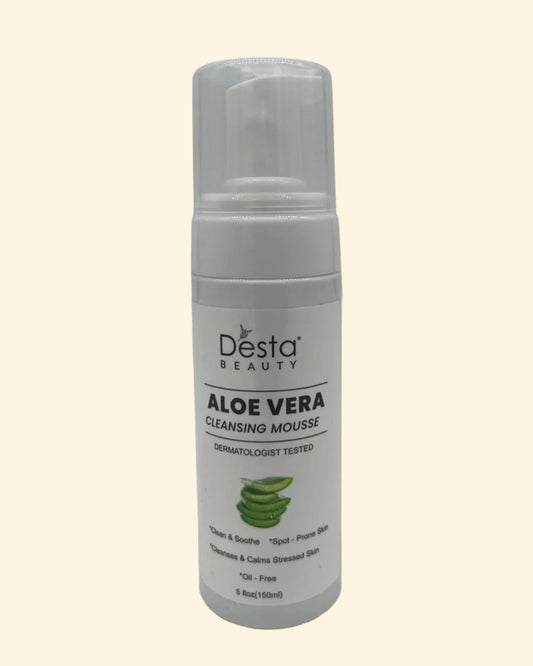 100% Vegan 2 in 1 Aloe Vera - Oil balancer, Makeup remover and Cleansing Mousse - OIL FREE