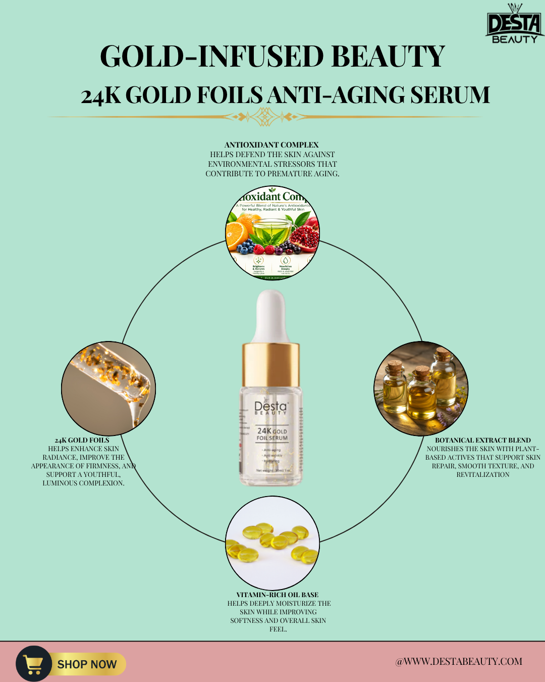 24 K Gold Folies Serum Anti-aging, verjongend huidherstel