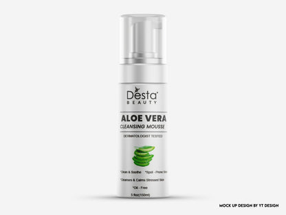 100% Vegan 2 in 1 Aloe Vera Make up remover and Cleansing Mousse - OIL FREE